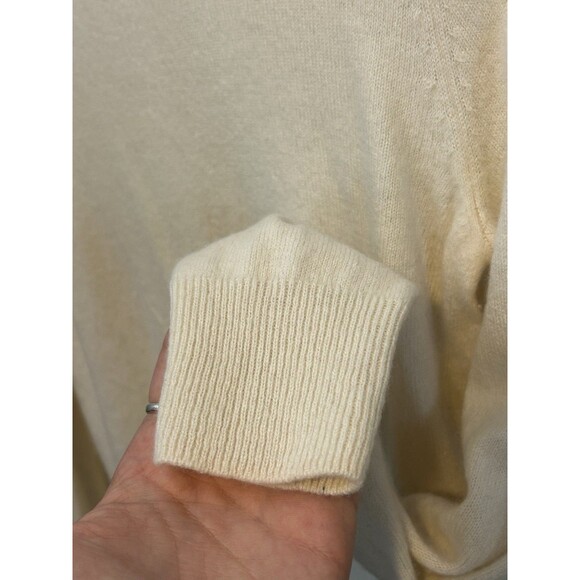 Quince Women's Mongolian Cashmere Crewneck Sweater Ivory Sleeved Top S - Picture 7 of 8